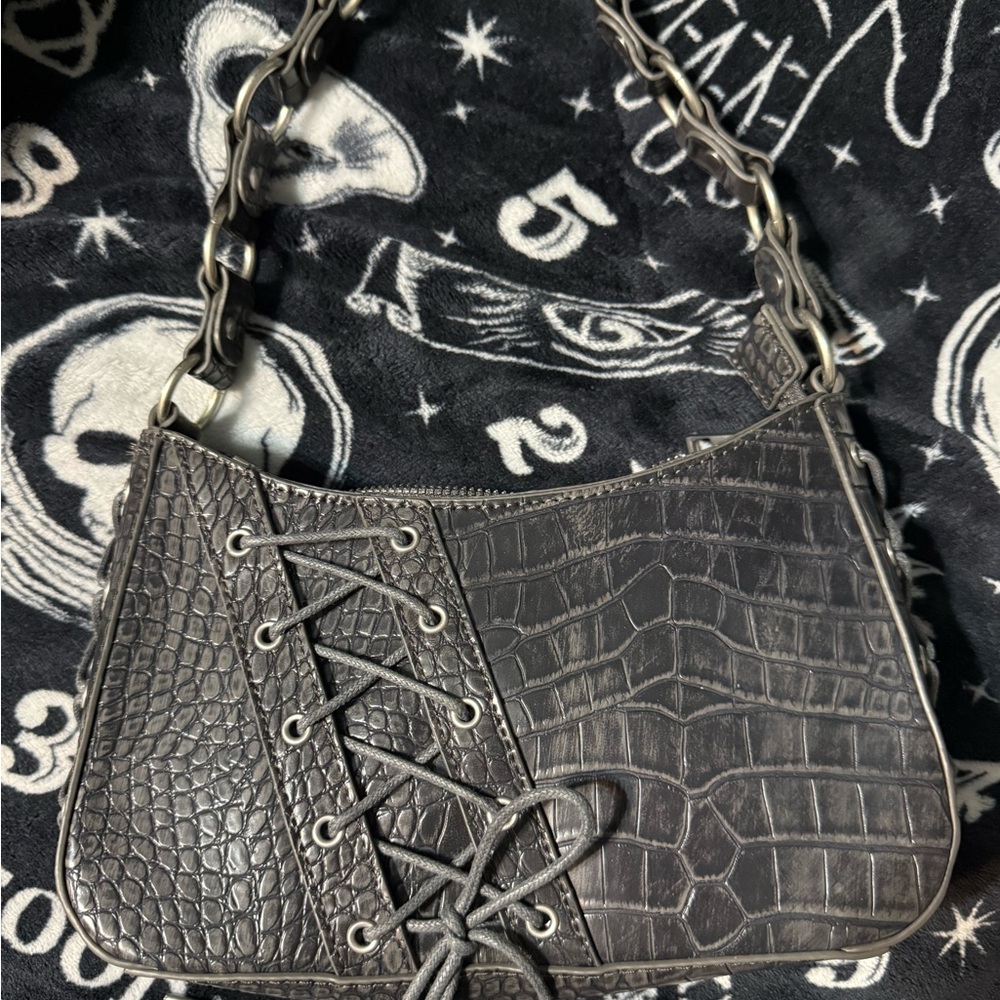 Silence Noise urban outfitters shoulder Croc-Embossed Shoulder Bag